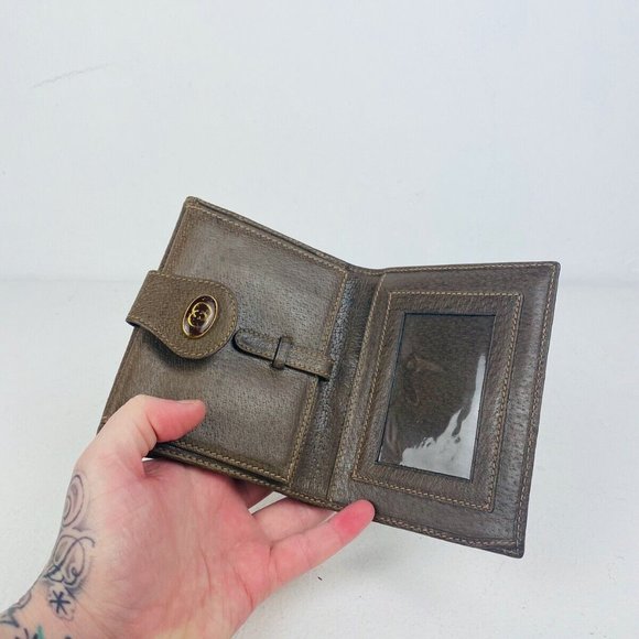 Gucci Vintage Beige Canvas Monogrammed Supreme Logo Striped Small Purse Wallet - Picture 3 of 4